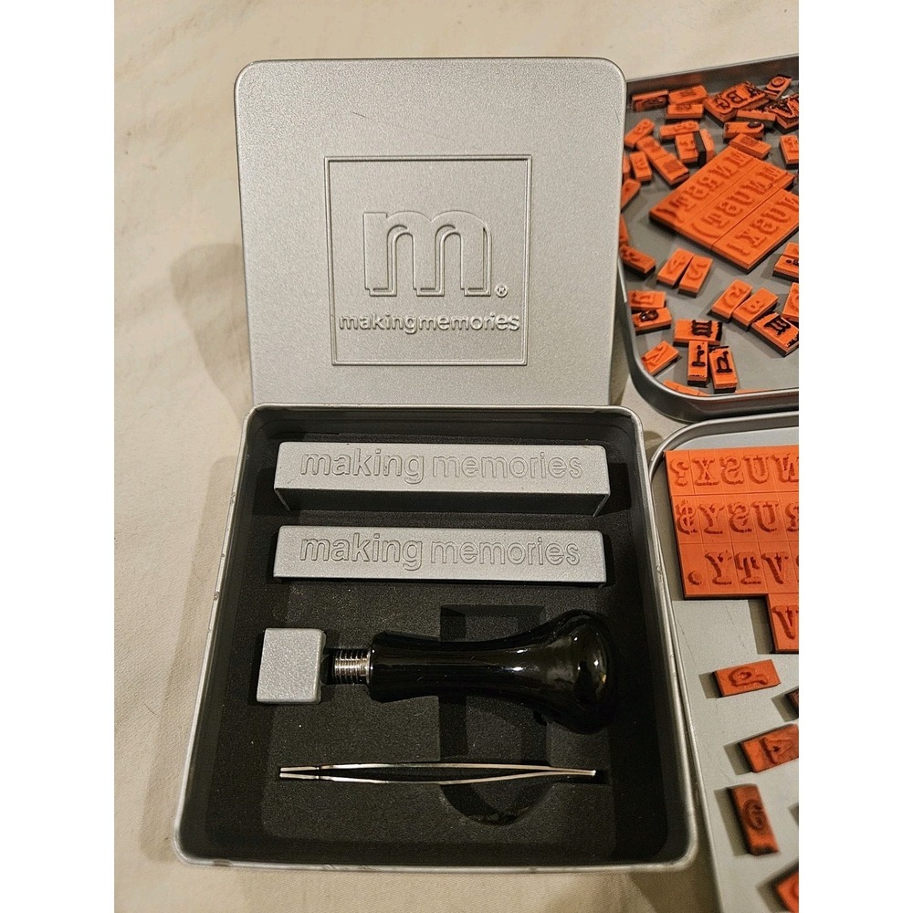 Making Memories Magnetic Handle Mounts Stamp‎ Sets With Alphabet Stamps Lot Of 2